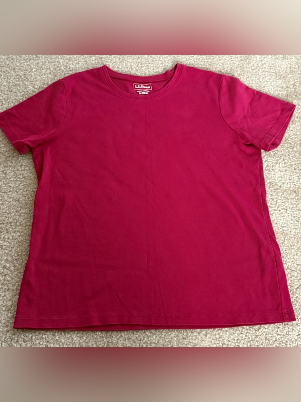 L.L. Bean Women’s Short Sleeve Crewneck Tee in Berry